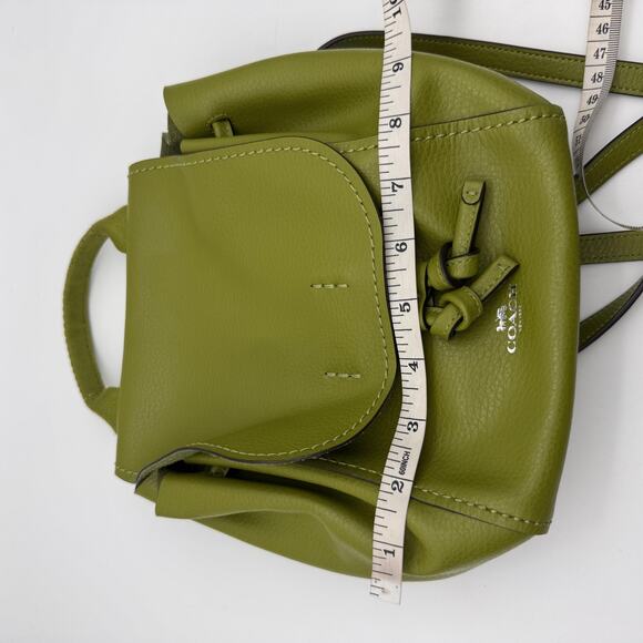 Coach Derby Backpack Green Pebble Leather Drawstring Purse Bag F59819 Rare